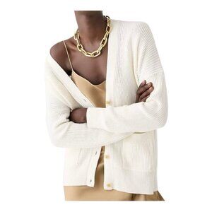 J. Crew V-Neck Cotton Blend Cardigan Sweater